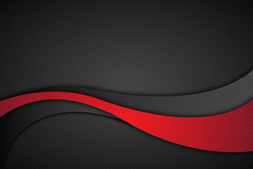 Leinwandbilder - High contrast dark grey and red stripes with shadows on gradient background. Abstract grunge tech graphic banner design. Vector Illustration EPS10