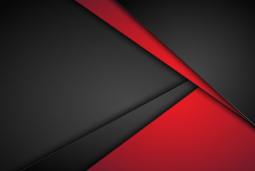 Leinwandbilder - High contrast dark grey and red stripes with shadows on gradient background. Abstract grunge tech graphic banner design. Vector Illustration EPS10