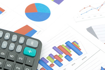 calculator on paper table with diagram