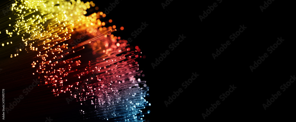 Fiber optics network abstract background - obrazy, fototapety, plakaty 