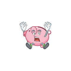 Sticker - An icon character of piggy bank style with shocking gesture