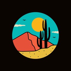 simple logo badge desert design illustration