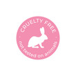 Cruelty free not tested on animals vector icon. Pink