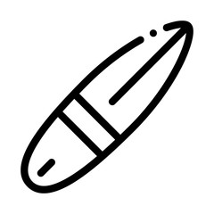 Sticker - Canoe Icon Vector. Outline Canoe Sign. Isolated Contour Symbol Illustration