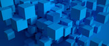 Abstract blue cubic background
