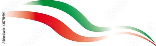 Fotomural Italian flag, tricolor, stylized. Vector illustration