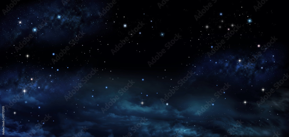 beautiful background of the night sky with stars - obrazy, fototapety, plakaty 