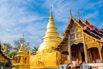 Chiang Mai, Thailand, 20 January 2020, Wat Phra Singh, inside the temple area, there are many tourists come every day