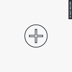 Poster - Plus, linear style sign for mobile concept and web design