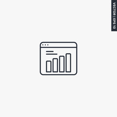 Poster - Web statistics, linear style sign for mobile concept and web design