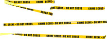 A Small Set Of Police Yellow Ribbons With The Text Prohibiting Passage