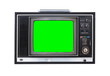 vintage television with green screen
