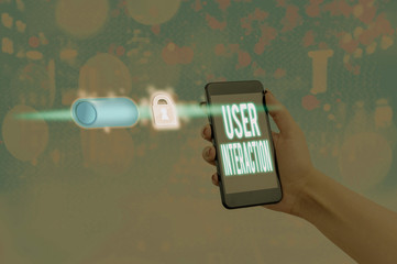 Fototapete - Word writing text User Interaction. Business photo showcasing the conduit between huanalysis and computer interaction