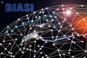 Conceptual hand writing showing Bias. Concept meaning inclination or prejudice for or against one demonstrating group Elements of this image furnished by NASA