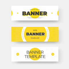 Poster - Rectangular horizontal web banner template with circles arrow button.