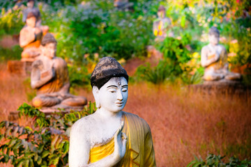 Wall Mural - Lot Buddhas statues in Loumani Buddha Garden. Hpa-An, Myanmar (Burma)