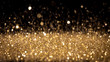 detail of glittering gold dust in movement.
