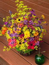 An Arrangement Of Brightly Colored Summer Garden Flowers