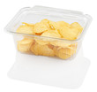 corrugated chips in a disposable food container