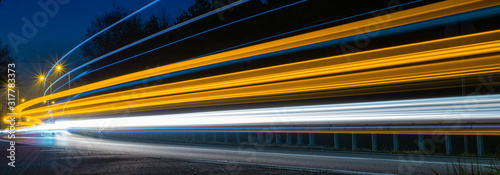 lights of cars with night Poster Mural XXL