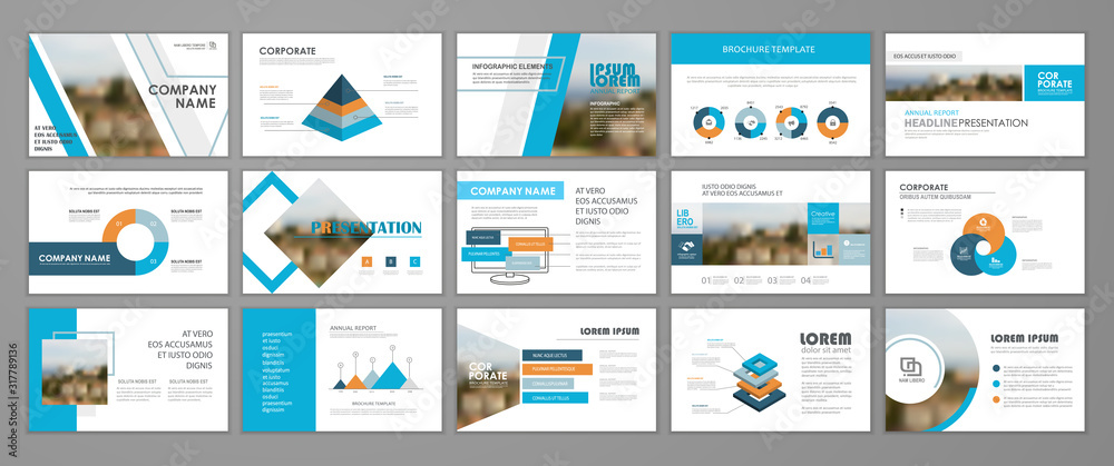 Business presentation slides templates - obrazy, fototapety, plakaty 
