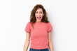 © luismolinero - Young pretty woman over isolated background with surprise facial expression