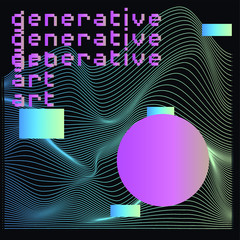 Aufkleber - Abstract geometric wavy background for futuristic technology subjects: artificial intelligence, big data, cyberspace security.