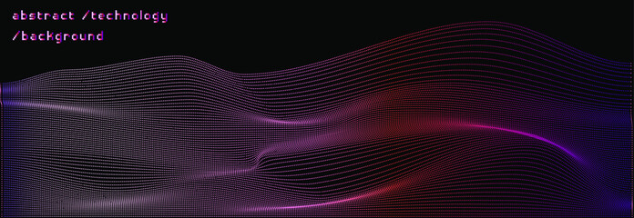 Poster - Abstract geometric wavy background for futuristic technology subjects: artificial intelligence, big data, cyberspace security.