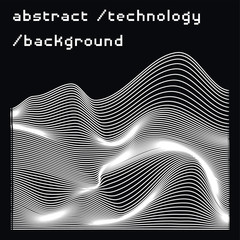 Poster - Abstract black and white background with generative art elements.  Futuristic and glitched shapes in cyberpunk style.