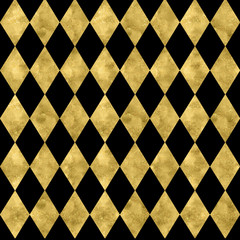 Elegant black and gold harlequin pattern