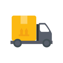 Sticker - delivery service with truck transportation isolated icon