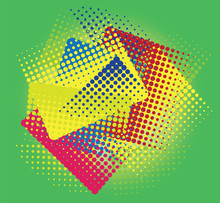 Abstract Color Composition, Made In The Style Of Halftone