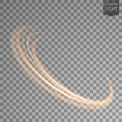 Wall Mural - Rotating gold light. isolated on transparent background