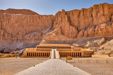 Ancient Ruins Of The Mortuary Temple Of Hatshepsut In Luxor, Egypt