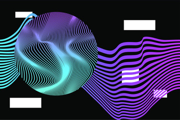Aufkleber - Abstract background with generative art elements.  Futuristic and glitched shapes in cyberpunk style.