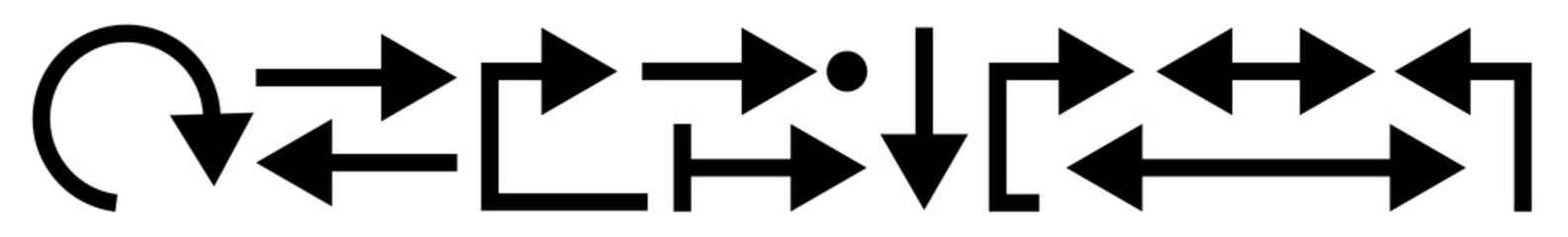 Fototapete - Arrow Icon Black | Arrows | Infographic Illustration | Direction Symbol | Pointer Logo | Up Sign | Isolated | Variations