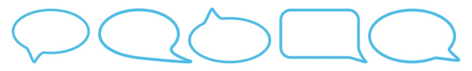 Wall Mural - speech bubble balloon icon blue | blank shape bubbles | communication symbol | message logo | cartoo