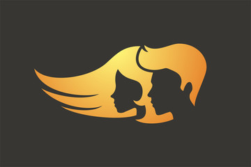 Sticker - Elegant man and woman faces icon