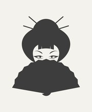 Design Of Geisha Face Illustration