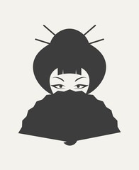 Canvas Print - Design of geisha face illustration