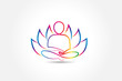 Logo yoga man lotus flower