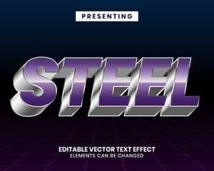 Poster - 3d metal futuristic style editable text effect