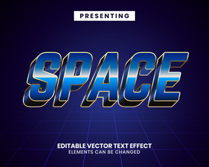 Poster - 3d 80s Retro futuristic style editable text effect