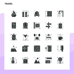 Sticker - 25 Travel Icon set. Solid Glyph Icon Vector Illustration Template For Web and Mobile. Ideas for business company.