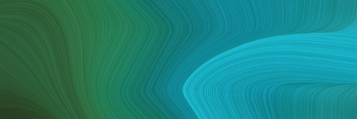 Aufkleber - dynamic header design with teal, dark cyan and light sea green colors. dynamic curved lines with fluid flowing waves and curves