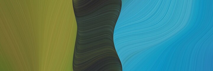 Aufkleber - moving header design with olive drab, light sea green and very dark blue colors. dynamic curved lines with fluid flowing waves and curves