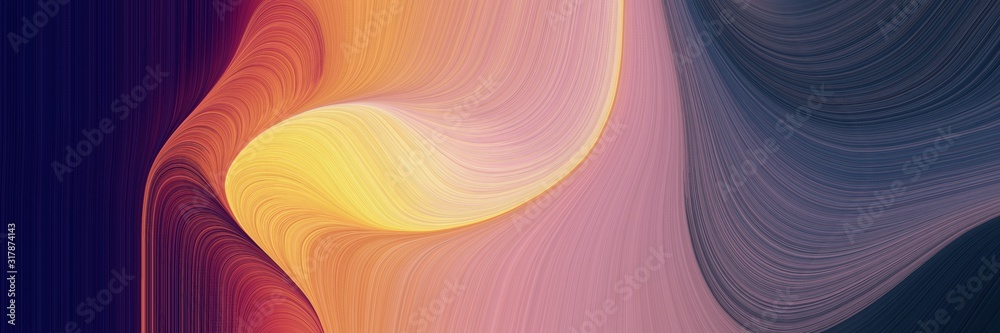flowing header with dark salmon, very dark violet and antique fuchsia colors. dynamic curved lines with fluid flowing waves and curves - obrazy, fototapety, plakaty 