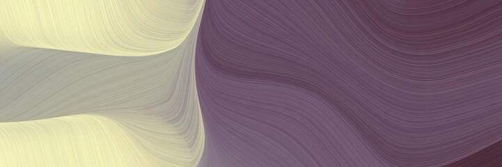 Aufkleber - dynamic horizontal banner with dim gray, pastel gray and dark gray colors. dynamic curved lines with fluid flowing waves and curves