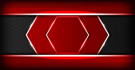 Aufkleber - abstract dark gray background with red overlap layers