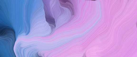 Poster - colorful banner design with plum, steel blue and medium purple colors. very dynamic curved lines with fluid flowing waves and curves